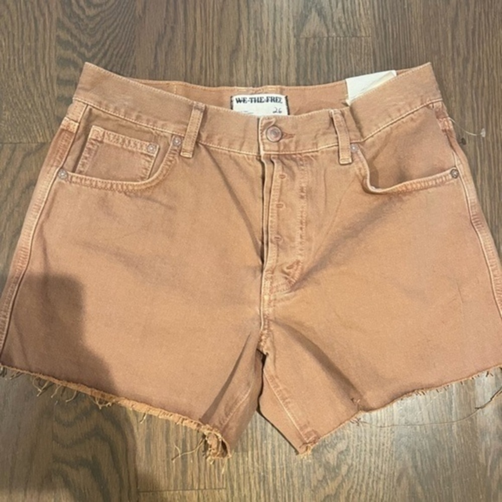 FREE PEOPLE - IVY MID-RISE SHORTS size 26 brown tan y2k grunge J